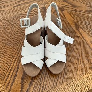 Toms Sandals.  Natural color.  Cork heel.  Worn once.